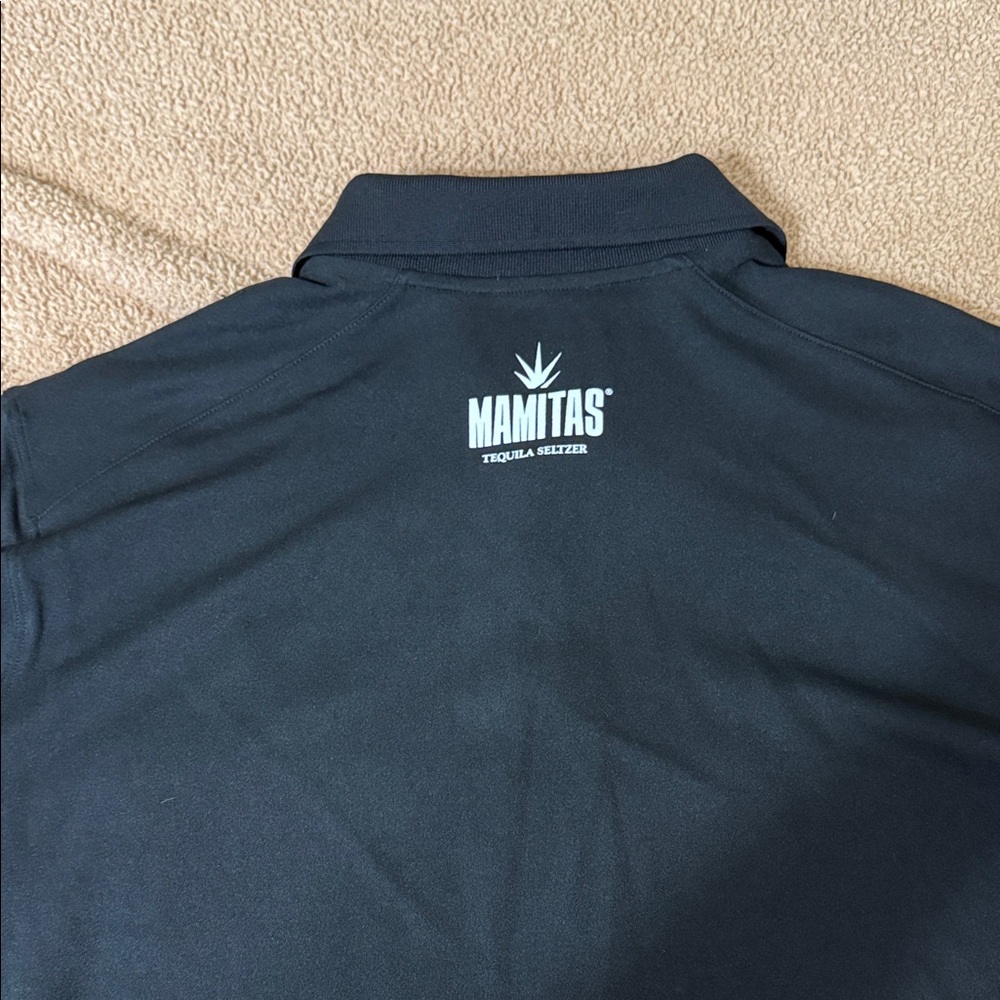 Nike Men's Polo in Black with Yellow Logo - Picture 3 of 3